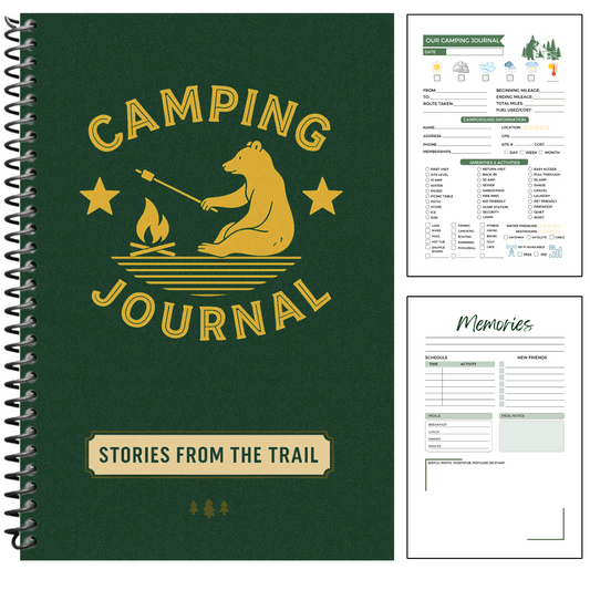 Camping log book, campground journal, RV logbook, travel journal, vanlife gift, camping gift, camper diary, glamping planner, tent camping tracker, campsite review notebook, outdoor adventure journal, camping notebook spiral bound, gift for outdoorsy couple, RV trip planner, camp journal, camping gift, camping journal, rv gift, camp gift, unique camp gift, camp gift for man, camp log book, camper gift, camping logbook, campground log book,