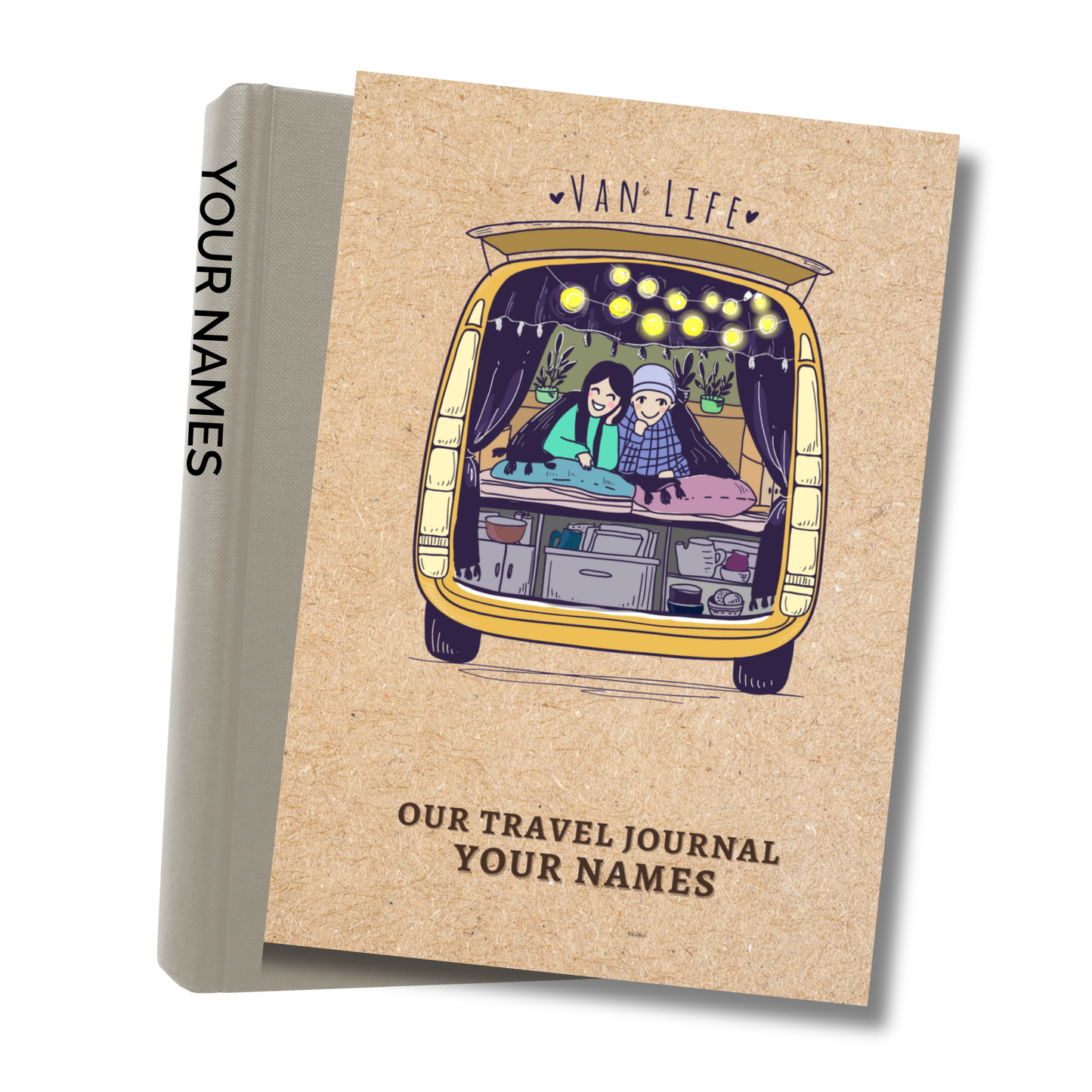 Personalized Van Life Journal – Custom Travel Logbook & Camper Van Memory Book