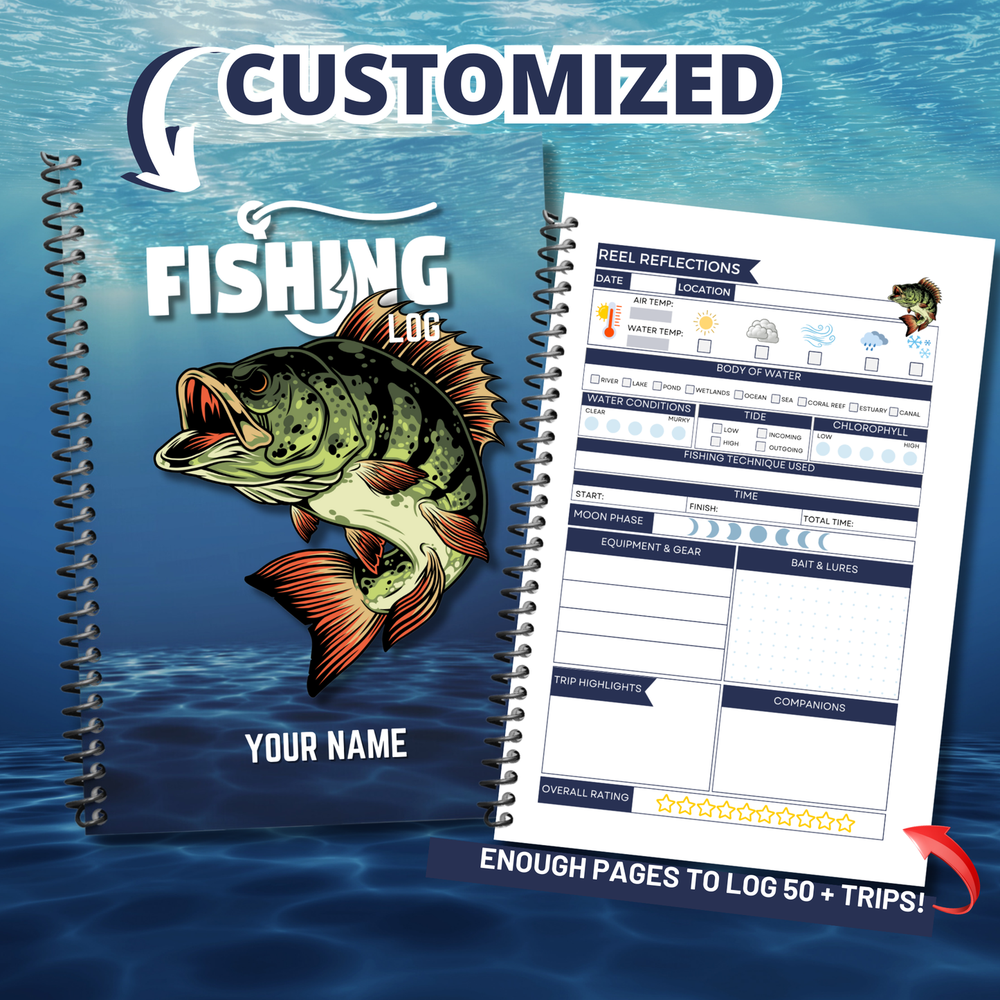 Fishing Log Angler’s log Boating fish fishing log book fly fishing book fishing journal fisherman journal fisherman gift fishing gift saltwater fishing salt water fly fishing fishing book journal fishing journal log book logbook saltwater salt water fly fishing book