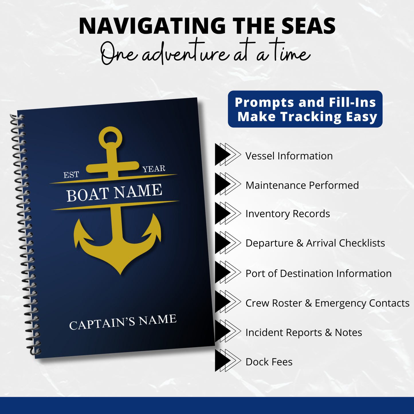 Captains Log
Boat Logbook
Nautical Diary
Boating Journal
Marine Log
Sailors Log
Yacht Logbook
Personalized Log
Boat Captain Gift
Sea Captain Log
Custom Logbook
Maritime Journal
Nautical Gift