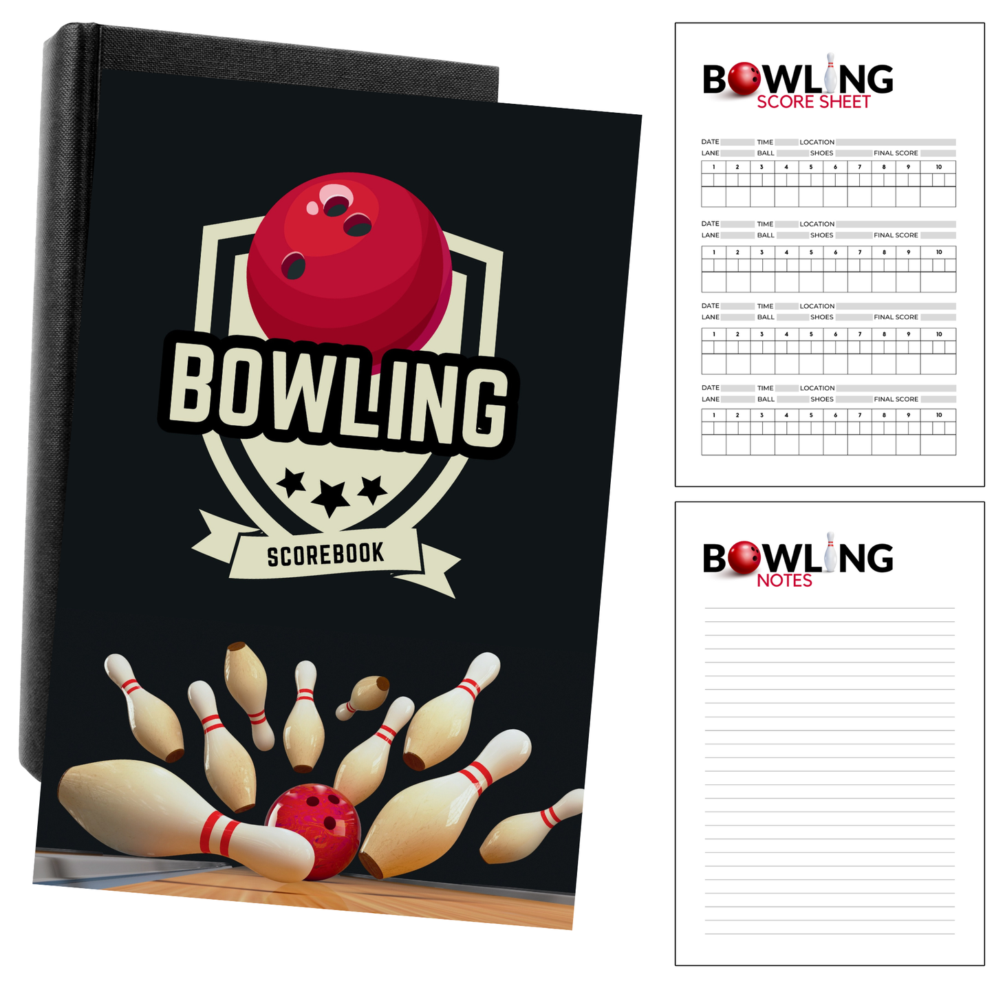 Bowling Score Book | Record Over 200 Games | Bowling League Logbook for Tracking Scores, Averages, Equipment, and Expenses | for Bowlers and Teams | Logbook Librarian