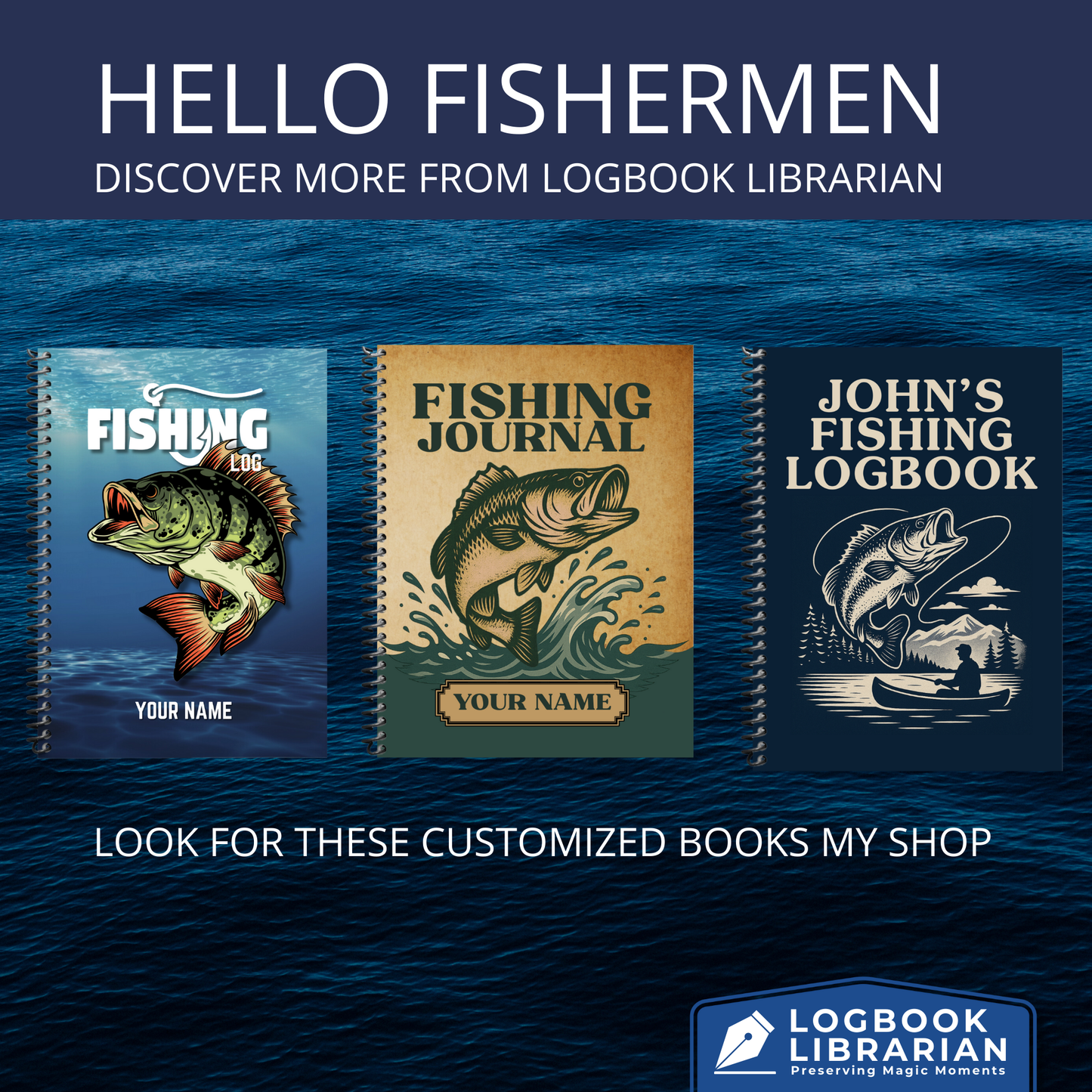 Fishing logbook journal with spiral binding, designed for anglers to record fishing trips, track catches, weather, water conditions, bait, gear, and trip highlights. Perfect tool for fishermen to preserve memories, improve success, and organize adventures. Makes a thoughtful fishing gift for dads, grandpas, and outdoor enthusiasts.