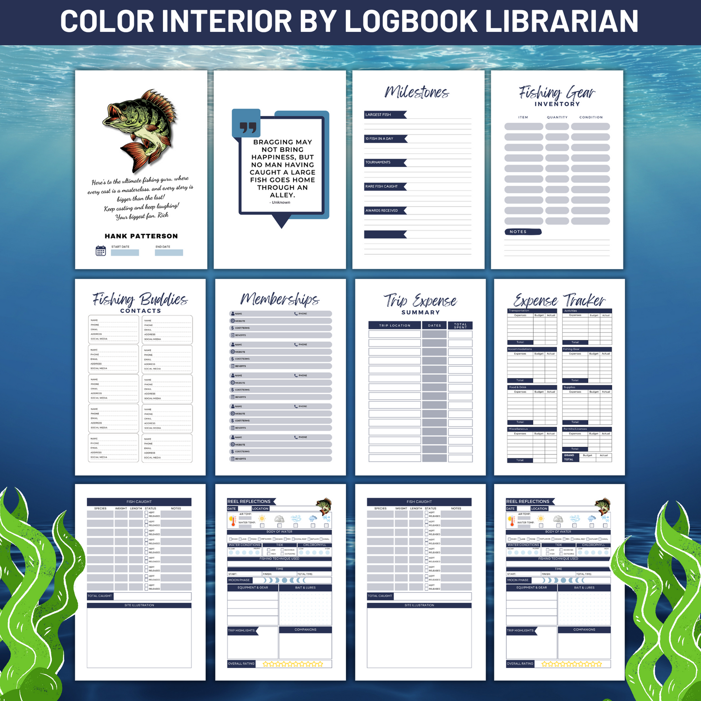 Fishing Log Angler’s log Boating fish fishing log book fly fishing book fishing journal fisherman journal fisherman gift fishing gift saltwater fishing salt water fly fishing fishing book journal fishing journal log book logbook saltwater salt water fly fishing book