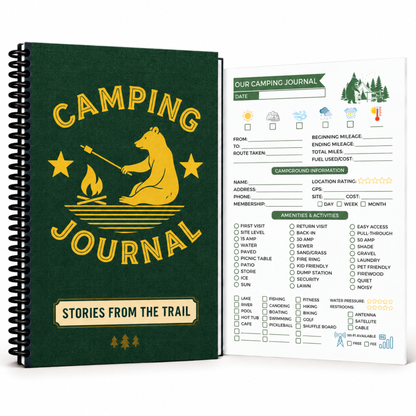 camping journal with campsite tracker