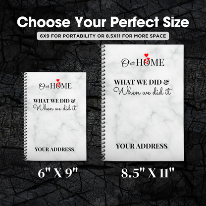 Custom Home Maintenance Log | Personalized House Project Planner, Home Repair Journal for Homeowners