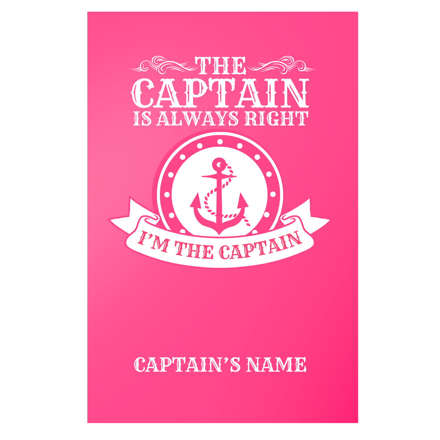 Custom Captains Log Book| Personalized Nautical Diary for Boat Captains | Perfect Gift for Boat Owners (Pink)