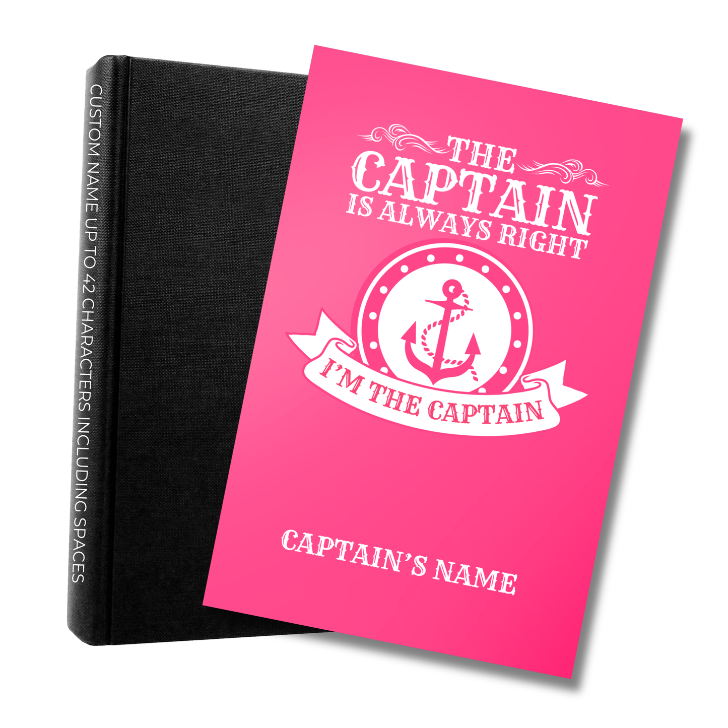 Custom Captains Log Book| Personalized Nautical Diary for Boat Captains | Perfect Gift for Boat Owners (Pink)