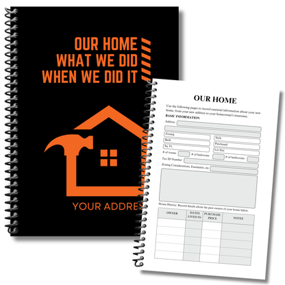 Custom Home Maintenance Log | Personalized House Project Planner, Home Repair Journal for Homeowners
