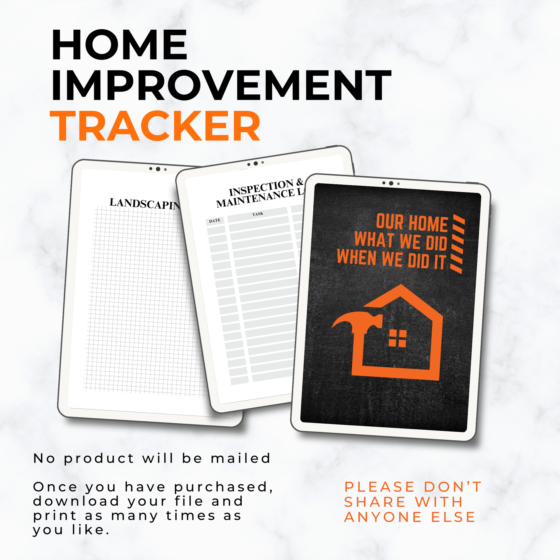 Home Maintenance, 
Printable Home,
DIY Home Improvement,
Appliance Log PDF,
Property Management,
Home Renovation Log,
Home Project Planner,
Digital Download,
Home Repair checklist
Landscaping Planner,
Home Improvement PDF,
Renovation tracker