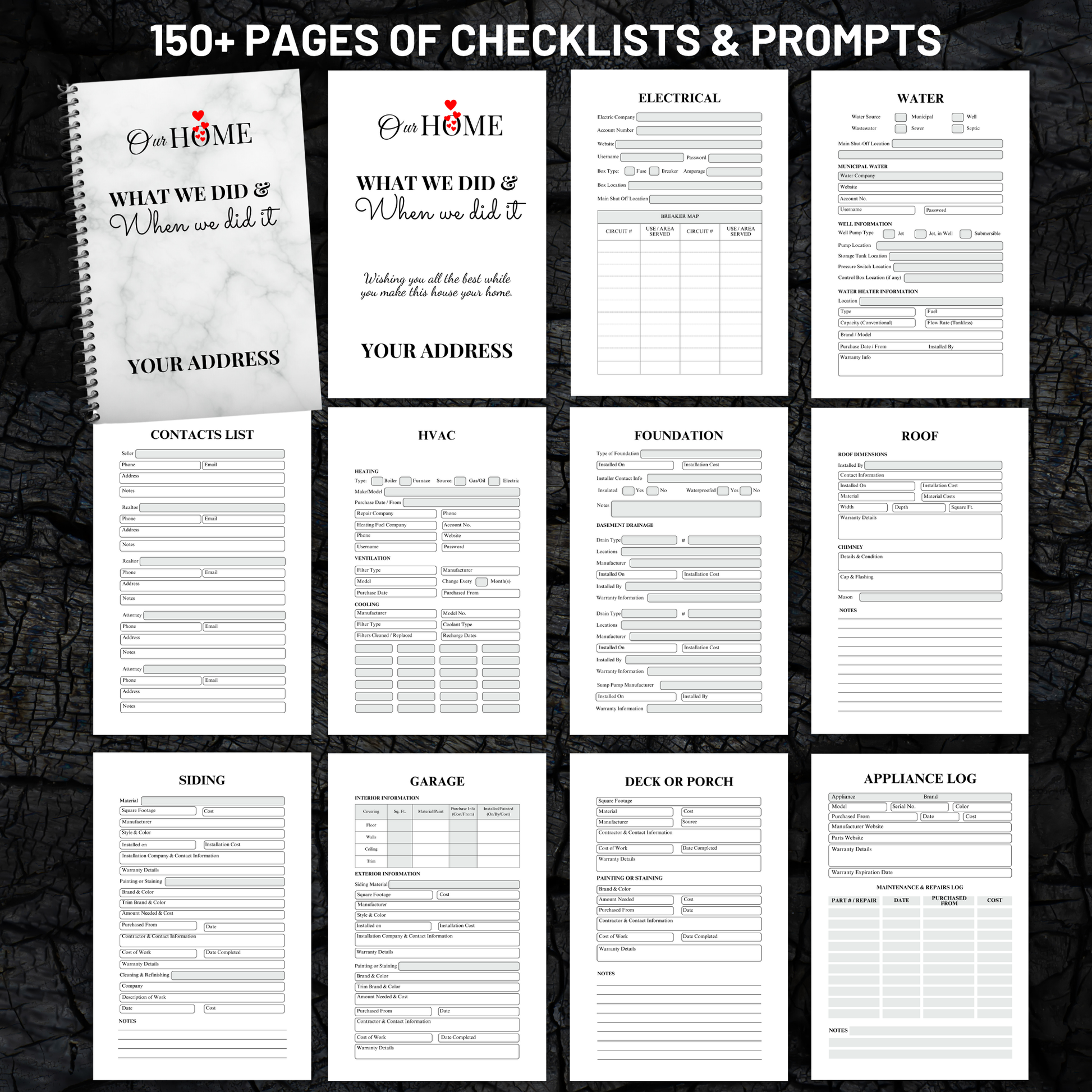 home maintenance log, home repair journal, home improvement tracker, house project planner, maintenance checklist, diy home planner, renovation planner, appliance log book, house repair tracker, track home repairs, new homeowner gift, housewarming book, real estate closing gift, spiral home log, house project log, custom home binder, home binder book, homeowner gift, new home gift, gift for homeowner, first time homeowner, household planner, appliance tracker, property maintenance, property repair tracker, 