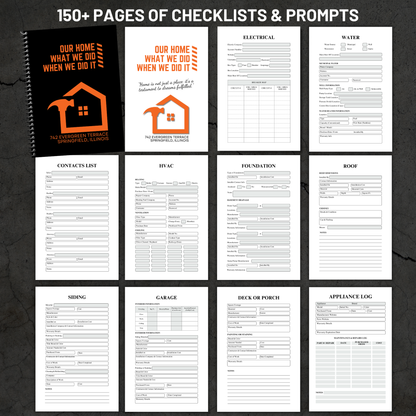 home maintenance log, home repair journal, home improvement tracker, house project planner, maintenance checklist, diy home planner, renovation planner, appliance log book, house repair tracker, track home repairs, new homeowner gift, housewarming book, real estate closing gift, spiral home log, house project log, custom home binder, home binder book, homeowner gift, new home gift, gift for homeowner, first time homeowner, household planner, appliance tracker,