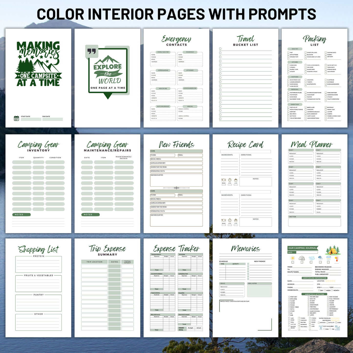 Camping Journal – Spiral Bound Log Book for Campers & RVers | Track 50+ Trips | Campground Info, Activities, Meals, & Memories | 6" x 9", 120 Pages