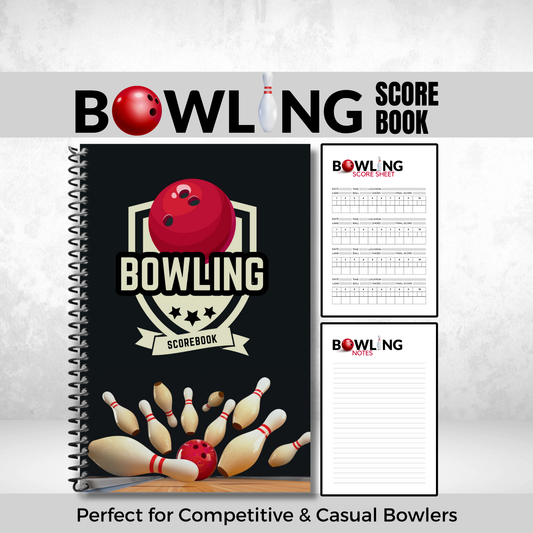 Bowling score book scorebook tracker score sheet scoresheet scorekeeper score keeper stat tracker bowling tournament competitive bowling gift for bowlers bowling accessories bowling league logbook log book journal diary record keeper performance game 