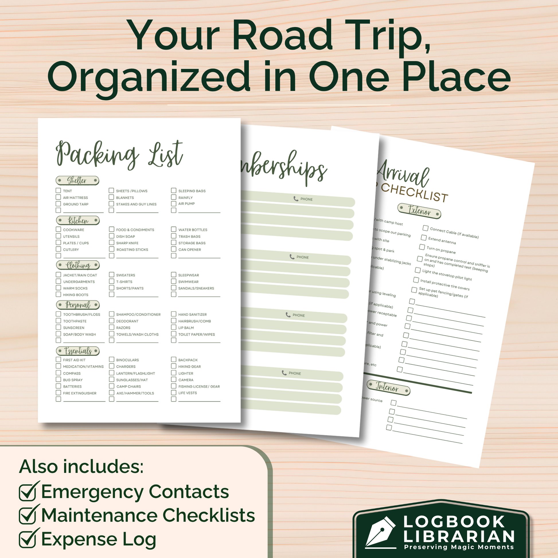 This RV travel journal and personalized road trip log book is perfect for RVers, campers, and motorhome owners who want to capture every adventure. Featuring detailed RV trip planner pages, campground logs, packing lists, checklists, and campsite trackers, this unique RV journal makes an ideal gift for couples, retirees, and anyone living the full-time RV lifestyle. Keep your memories organized and preserved in this custom RV log book 