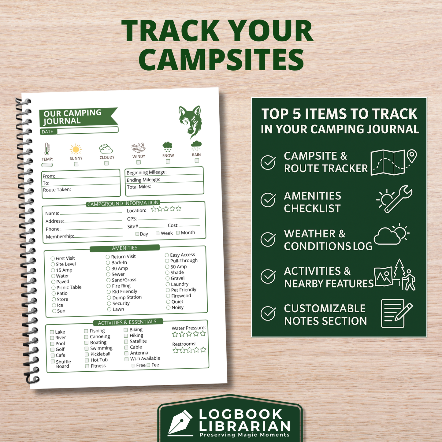 Camping log book, Campground journal, RV logbook, Travel journal, Camping gift, Camper diary, Glamping planner, Tent camping tracker, Campsite review notebook, Outdoor adventure journal, Camping notebook spiral bound, RV trip planner, Camp journal, Camping journal, RV gift, Camp gift, Camp gift for man, Camper gift, Camping logbook, Campground log book, Camping gifts, Camping accessories, RV gifts