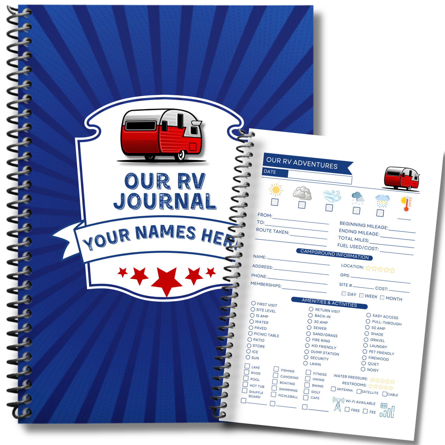 patriotic usa america rv travel journal 