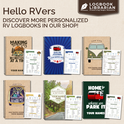 Capture every adventure in style with this Airstream RV Journal and Camping Logbook. Easily record campsite details, track mileage, plan meals, and document every RV trip. Thoughtfully designed with vintage-inspired details, this travel trailer memory book is the perfect keepsake for Airstream owners, full-time RVers, and camping enthusiasts who believe every mile is worth remembering.
