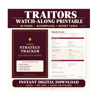 Traitors Watch-Along Printable — Castle Strategy Tracker
