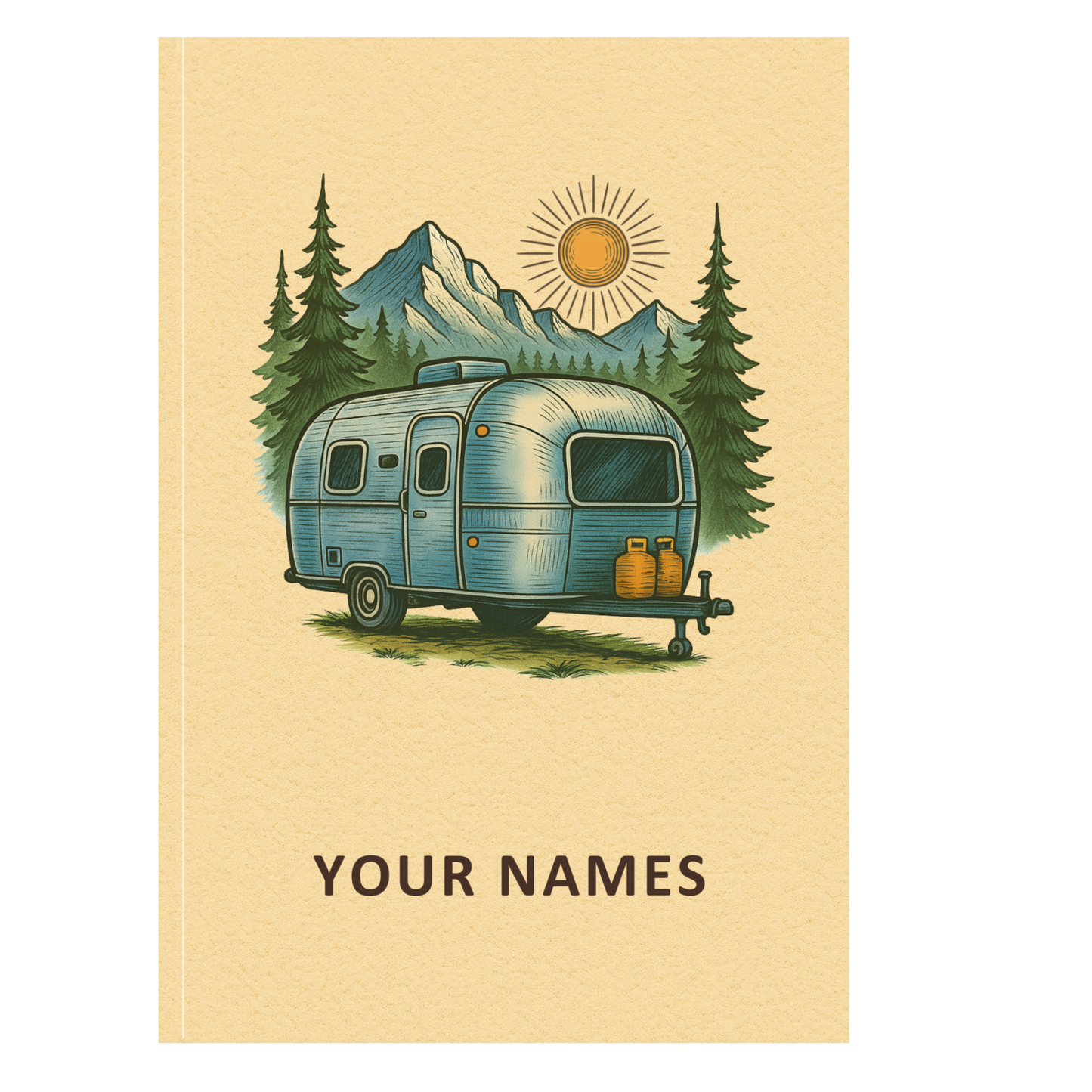 Personalized Airstream RV Journal - Vintage Airstream Travel Logbook, Camping Memory Book, RV Trip Planner & Adventure Log