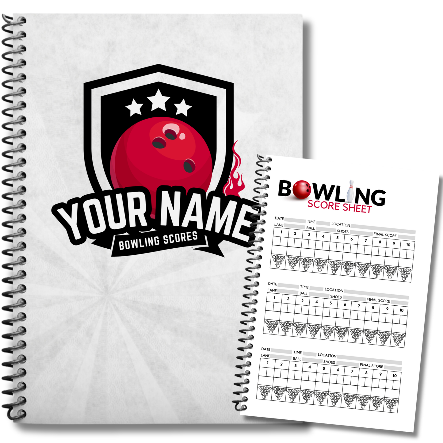 Custom Bowling Scorebook - Track Your Performance with Customizable Cover and Detailed Templates