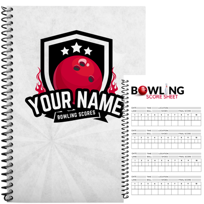 Personalized Bowling Scorebook – White Shield Custom Bowling Log Book