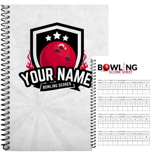 Personalized Bowling Scorebook – White Shield Custom Bowling Log Book