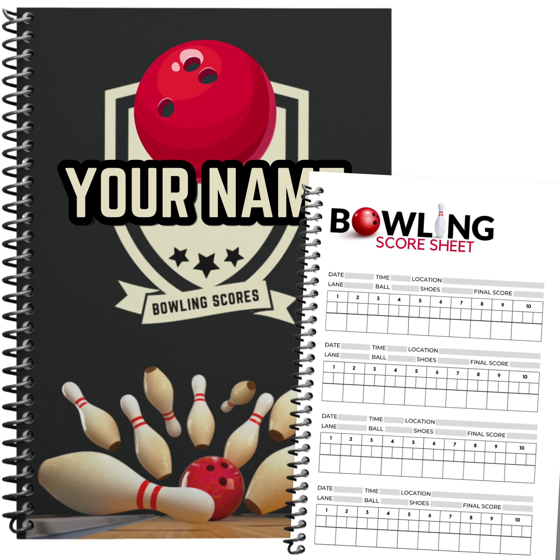 Bowling scorebook
bowling score book
bowling score sheet
bowling scoresheet
bowling log book
bowling tracker
gift for bowlers
bowling gifft