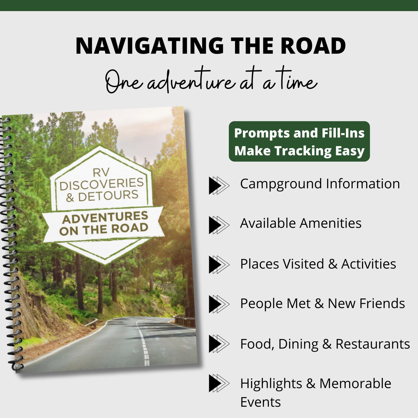 Spiral-Bound RV Journal & Planner: Your Ultimate Companion for RV Adventures | Camping Journal & RV Travel Logbook with Checklists | Ideal Gift for RV Owners