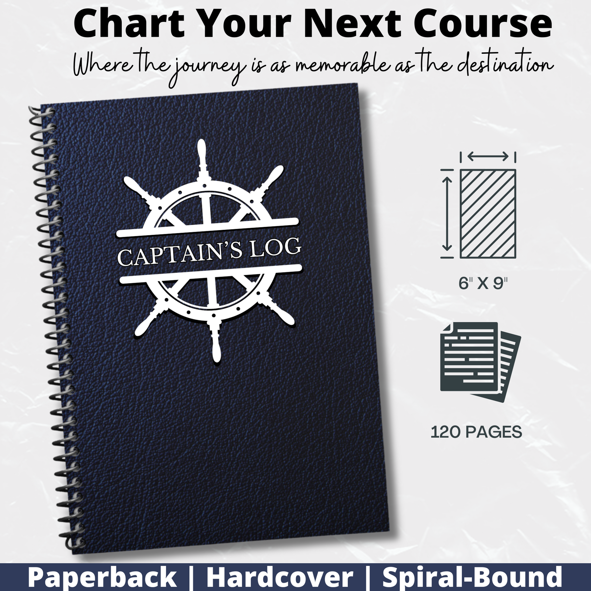 Captain's Logbook Nautical Journal Boat Captain Gift Yacht Logbook Sailing Diary Maritime Logbook Boating Accessories Ship Logbook Fishing Logbook Marine Navigation Journal