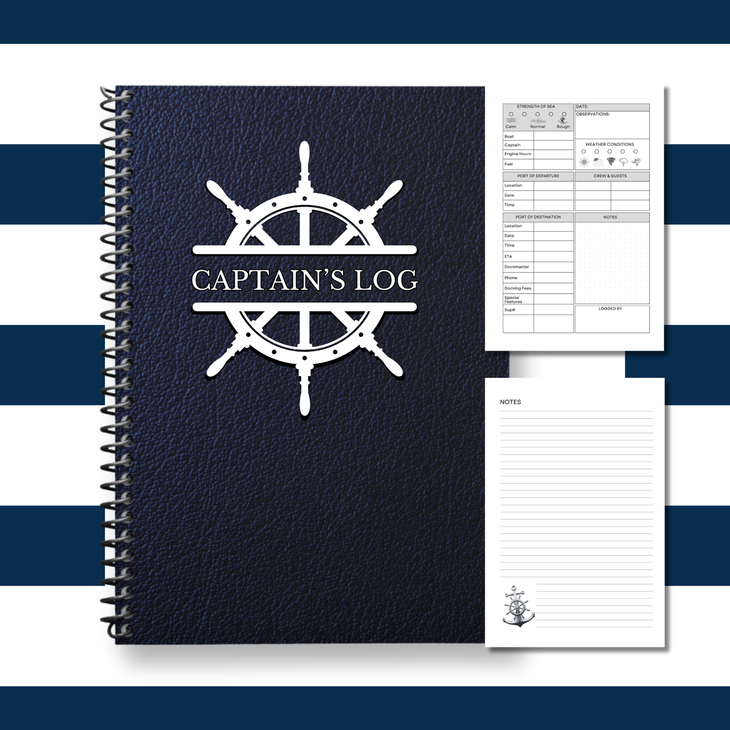 Captain's Logbook Nautical Journal Boat Captain Gift Yacht Logbook Sailing Diary Maritime Logbook Boating Accessories Ship Logbook Fishing Logbook Marine Navigation Journal