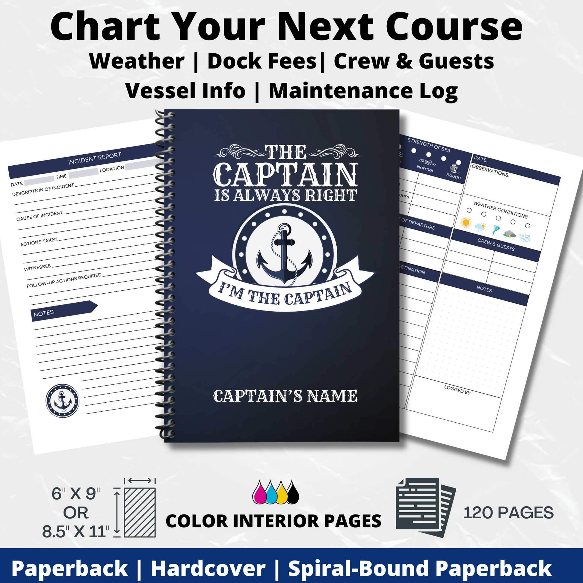 Captains Log
Boat Logbook
Nautical Diary
Boating Journal
Marine Log
Sailors Log
Yacht Logbook
Personalized Log
Boat Captain Gift
Sea Captain Log
Custom Logbook
Maritime Journal
Nautical Gift