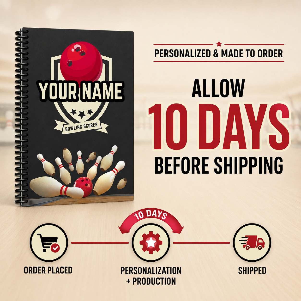 Logbook Librarian personalized bowling score book 