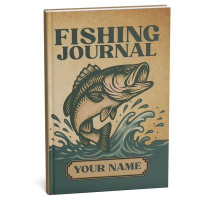 Personalized Fishing Journal Logbook – Record Catches, Trips, Gear & Memories – Great Gift for Fishermen