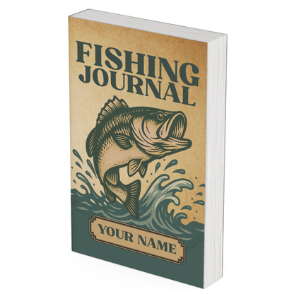 Personalized Fishing Journal Logbook – Record Catches, Trips, Gear & Memories – Great Gift for Fishermen