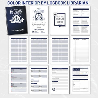Captains Log, Boat Logbook, Nautical Diary, Boating Journal, Marine Log, Sailors Log, Yacht Logbook, Personalized Log, Boat Captain Gift, Sea Captain Log, Custom Logbook, Maritime Journal, Nautical Gift