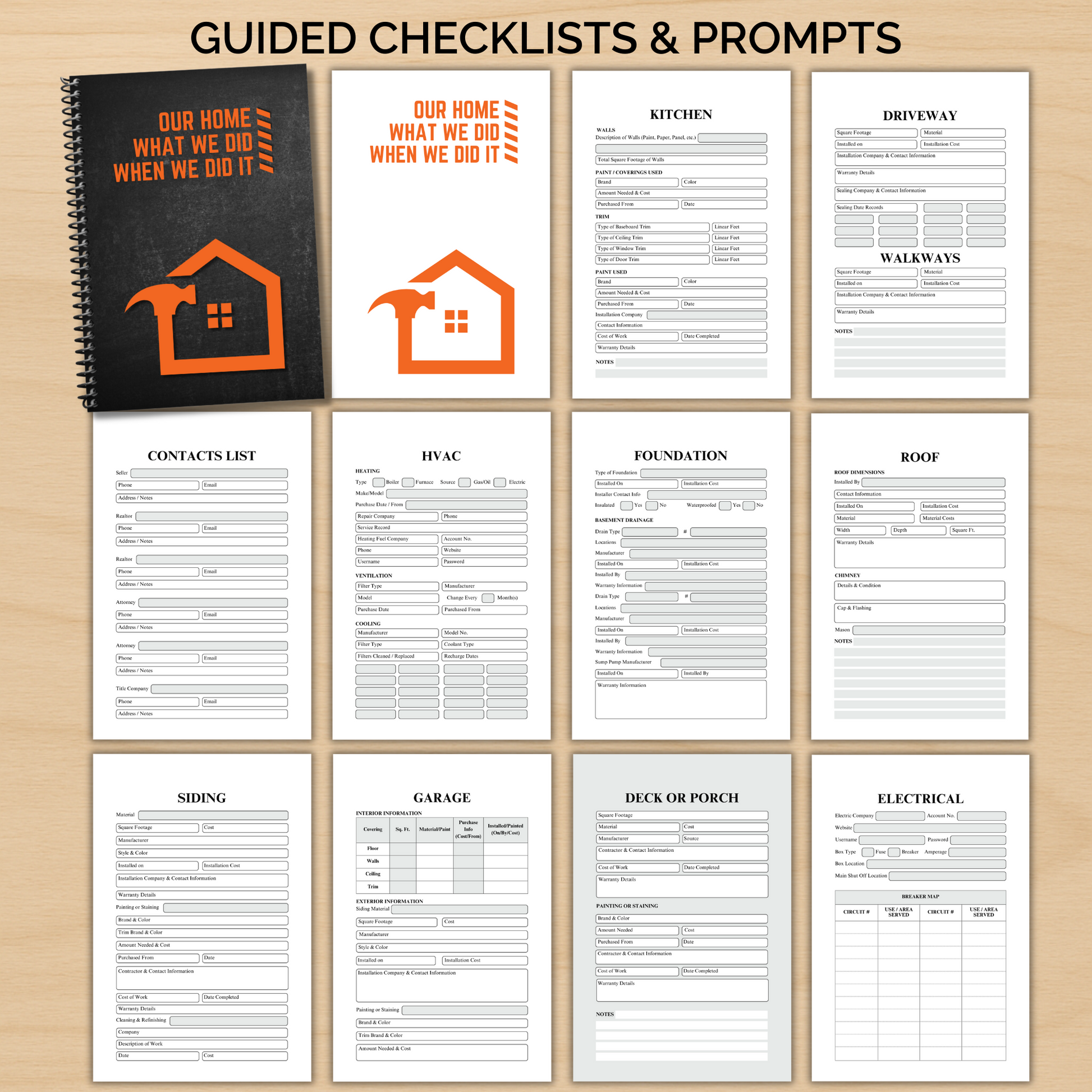 home maintenance log, home repair journal, home improvement tracker, house project planner, maintenance checklist, diy home planner, renovation planner, appliance log book, house repair tracker, track home repairs, new homeowner gift, housewarming book, real estate closing gift, spiral home log, house project log, custom home binder, home binder book, homeowner gift, new home gift, gift for homeowner, first time homeowner, household planner, appliance tracker, property maintenance, property repair tracker, 
