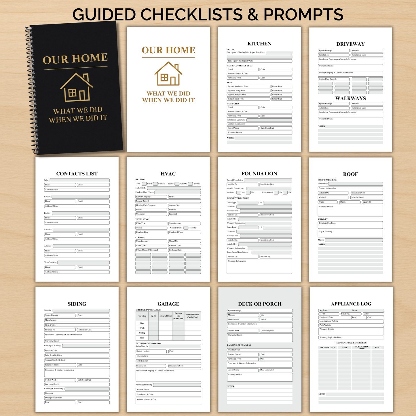 Home Maintenance Log, House Repair Tracker, Home Repair Journal, Maintenance Checklist, Homeowner Gift, House Project Log, Repair Organizer, New Home Gift, DIY Home Planner, Appliance Tracker, Property Maintenance, Real Estate Closing, First Time Homeowner, Home Binder Book, House History Record