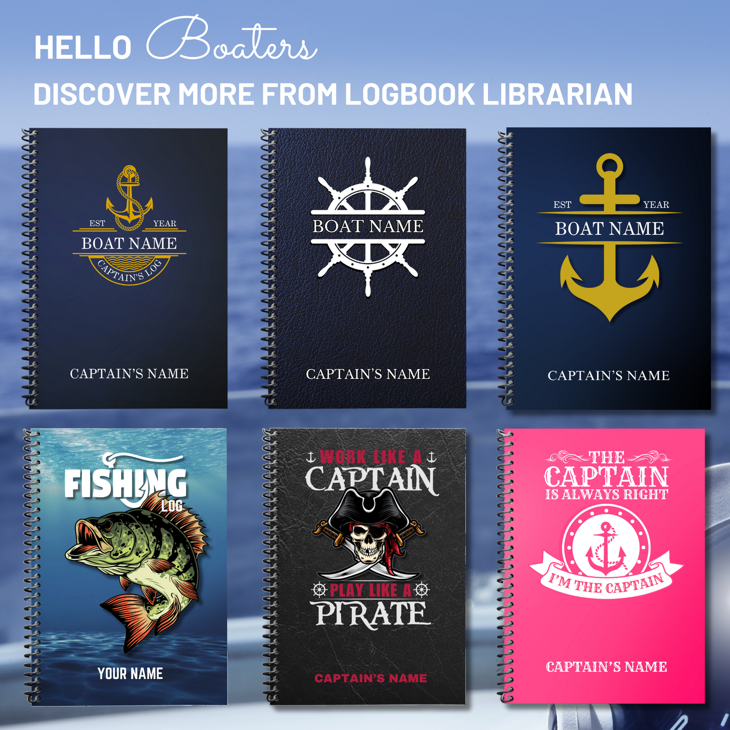 Custom Captains Log Book| Personalized Nautical Diary for Boat Captains | Perfect Gift for Boat Owners (Pink)