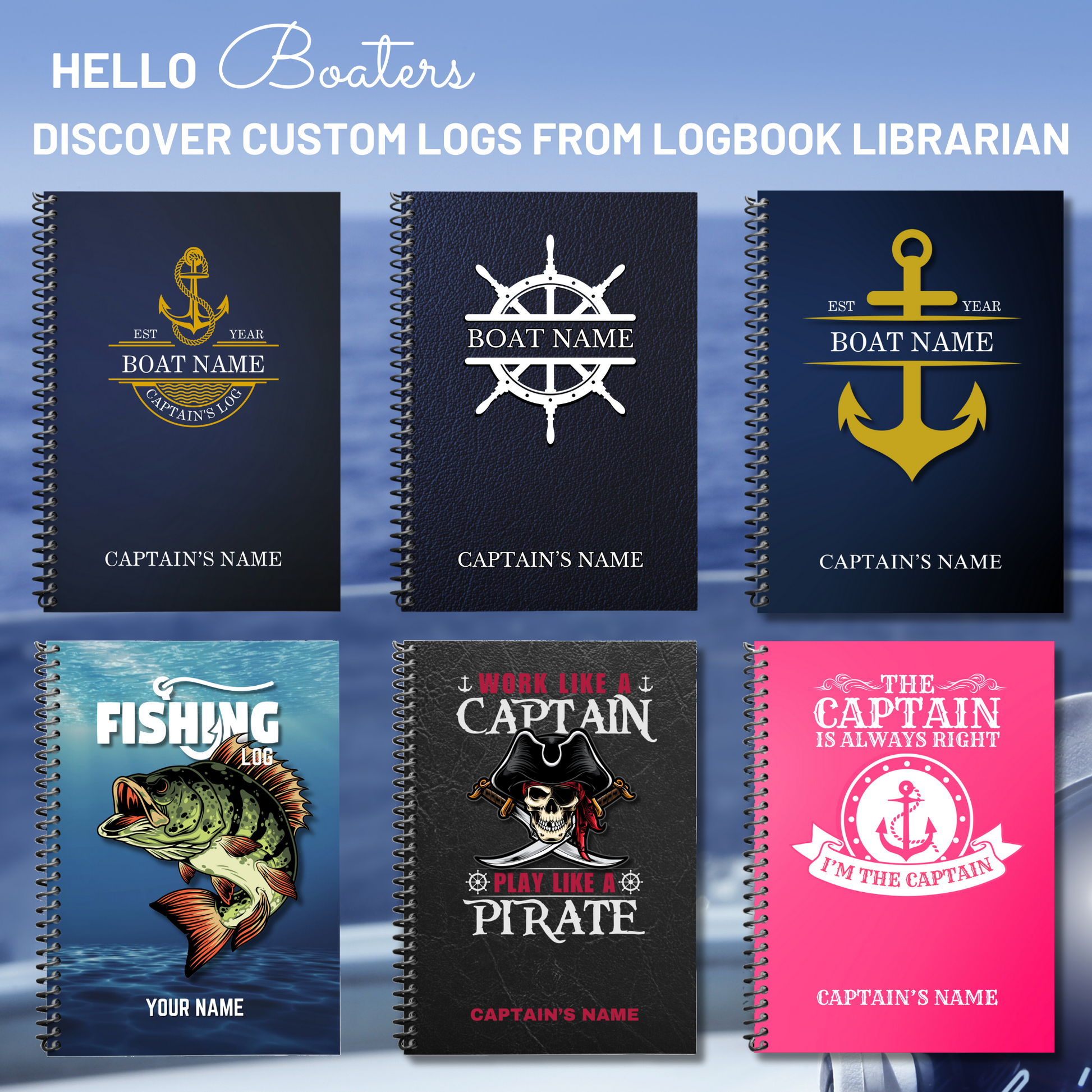 Captain's Logbook Nautical Journal Boat Captain Gift Yacht Logbook Sailing Diary Maritime Logbook Boating Accessories Ship Logbook Fishing Logbook Marine Navigation Journal