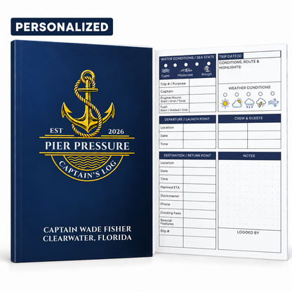 Personalized Boat Captain’s Logbook – Fancy Anchor
