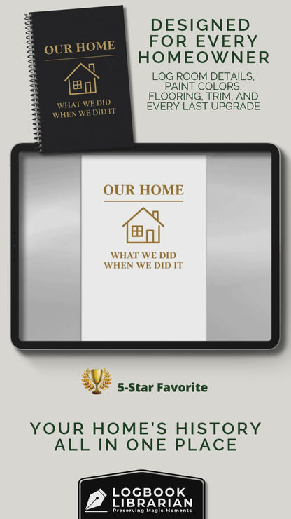 Home Maintenance Log, House Repair Tracker, Home Repair Journal, Maintenance Checklist, Homeowner Gift, House Project Log, Repair Organizer, New Home Gift, DIY Home Planner, Appliance Tracker, Property Maintenance, Real Estate Closing, First Time Homeowner, Home Binder Book, House History Record