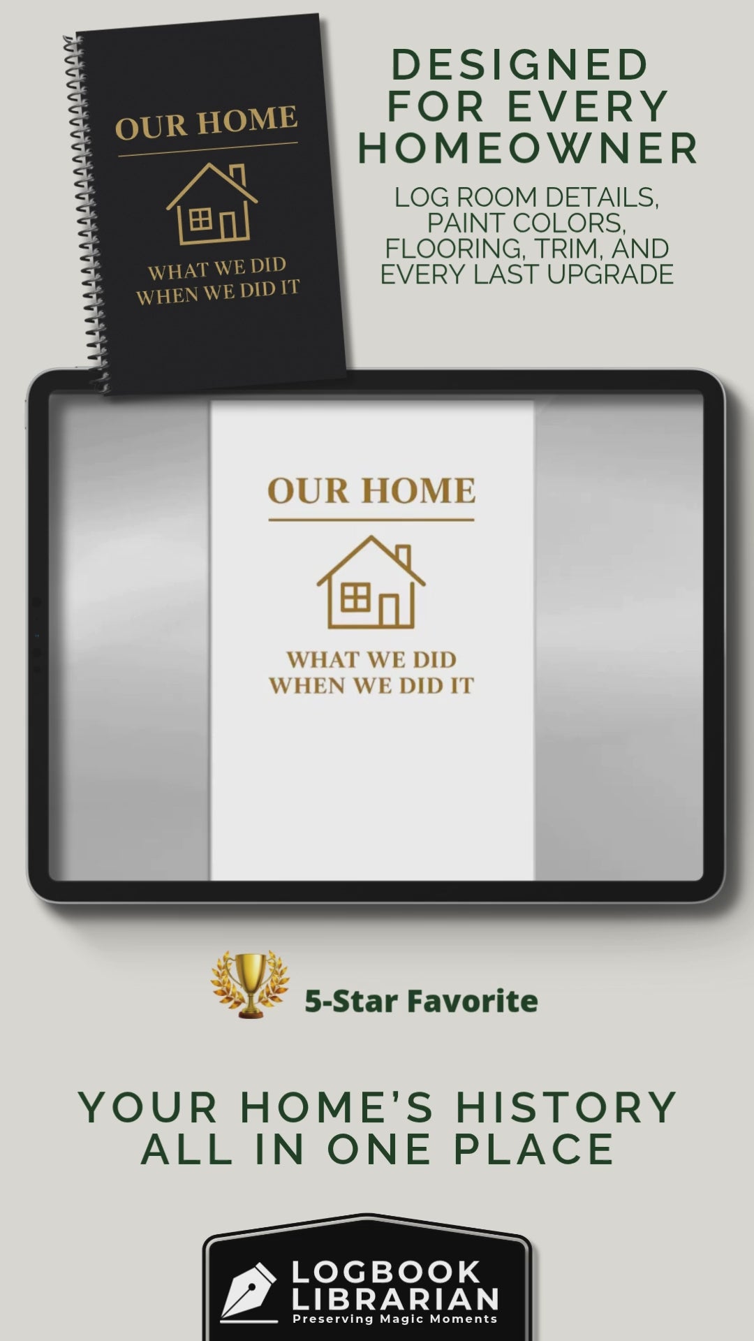 Home Maintenance Log, House Repair Tracker, Home Repair Journal, Maintenance Checklist, Homeowner Gift, House Project Log, Repair Organizer, New Home Gift, DIY Home Planner, Appliance Tracker, Property Maintenance, Real Estate Closing, First Time Homeowner, Home Binder Book, House History Record