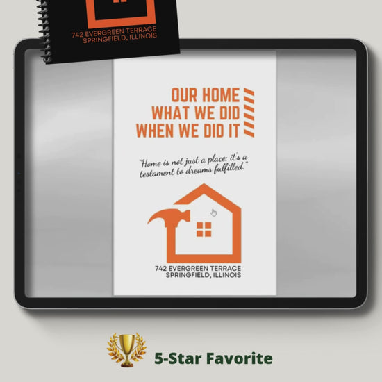 home maintenance log, home repair journal, home improvement tracker, house project planner, maintenance checklist, diy home planner, renovation planner, appliance log book, house repair tracker, track home repairs, new homeowner gift, housewarming book, real estate closing gift, spiral home log, house project log, custom home binder, home binder book, homeowner gift, new home gift, gift for homeowner, first time homeowner, household planner, appliance tracker,