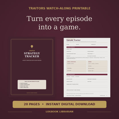 Traitors Watch-Along Printable — Castle Strategy Tracker