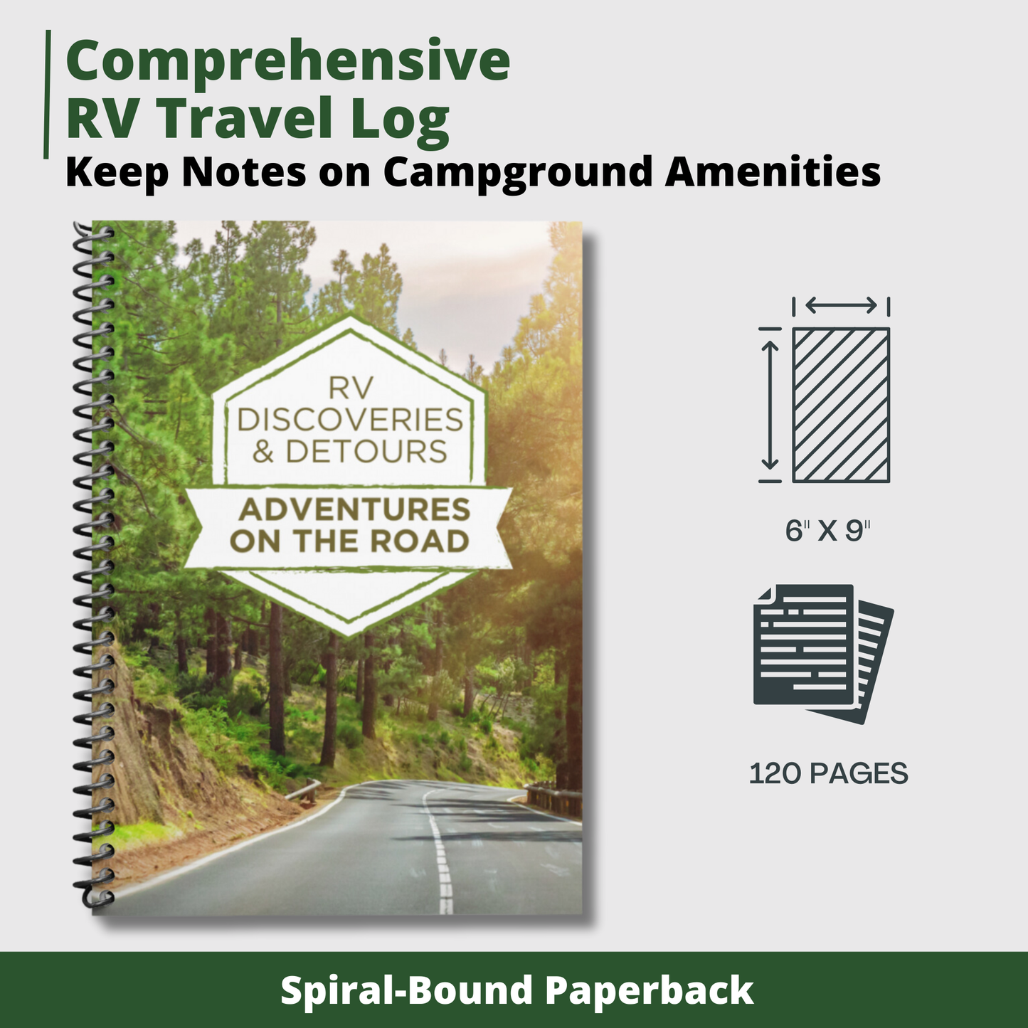 Spiral-Bound RV Journal & Planner: Your Ultimate Companion for RV Adventures | Camping Journal & RV Travel Logbook with Checklists | Ideal Gift for RV Owners