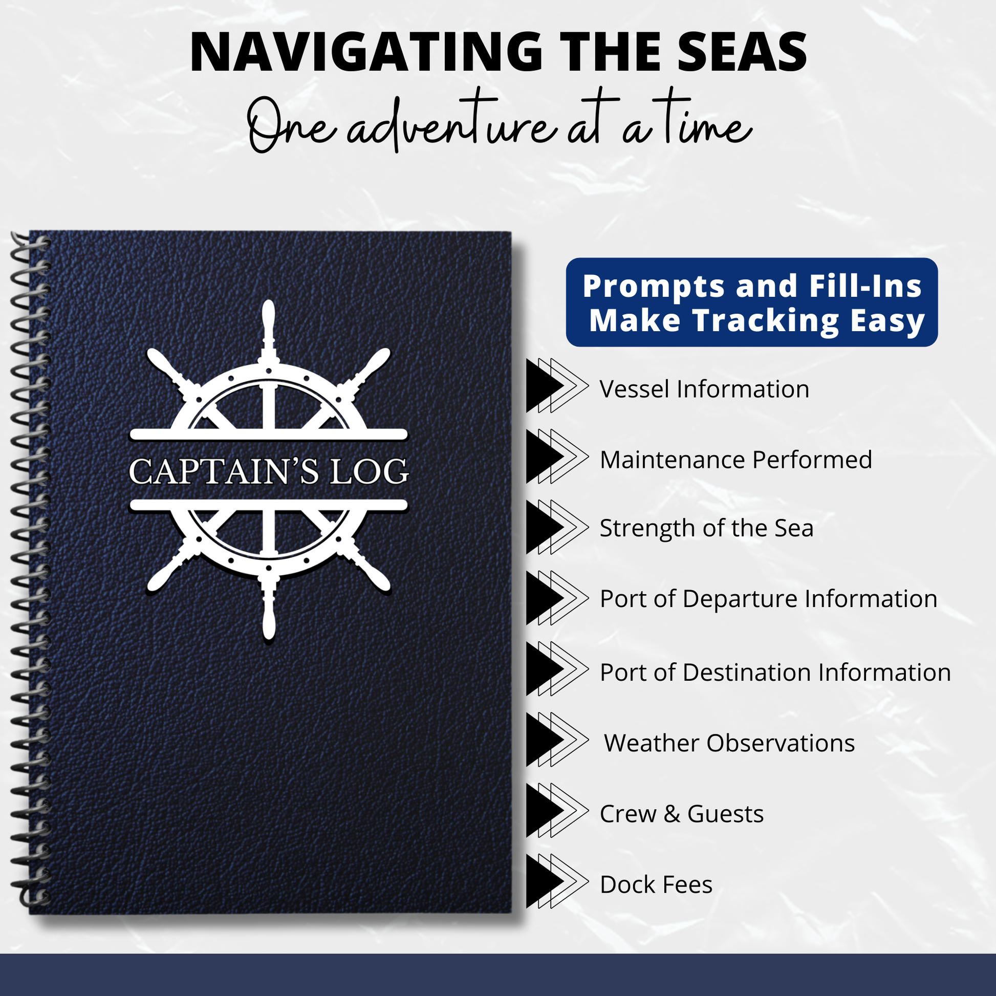 Captain's Logbook Nautical Journal Boat Captain Gift Yacht Logbook Sailing Diary Maritime Logbook Boating Accessories Ship Logbook Fishing Logbook Marine Navigation Journal