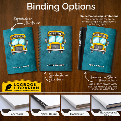 Skoolie Journal and travel logbook for bus conversion owners and skoolie enthusiasts. This adventure diary includes 120 guided pages for trip planning, packing lists, expense tracking, meal planning, and memory pages to capture road trip experiences. Perfect gift for bus life travelers, van life fans, and tiny home nomads. Record your skoolie journeys, keep organized, and create a lasting keepsake of life on the road.